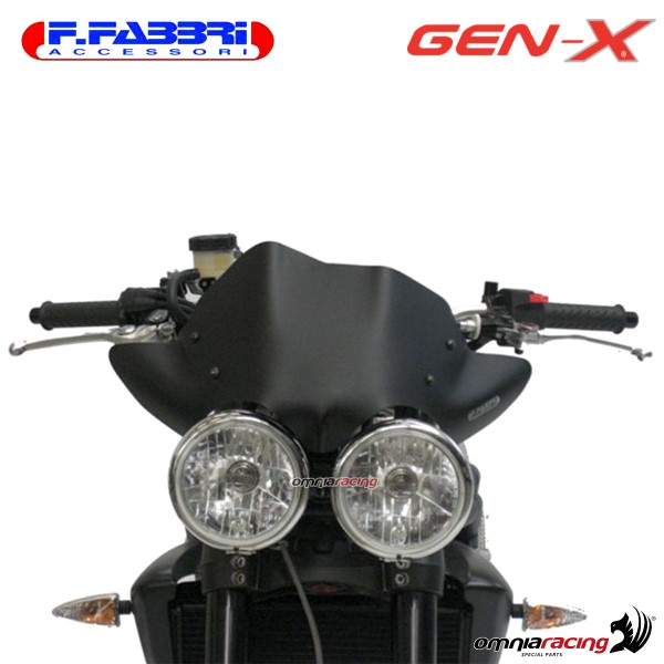 Cupolino nero bistinato opaco Fabbri GEN-X per Triumph Speed Triple 2007>2008