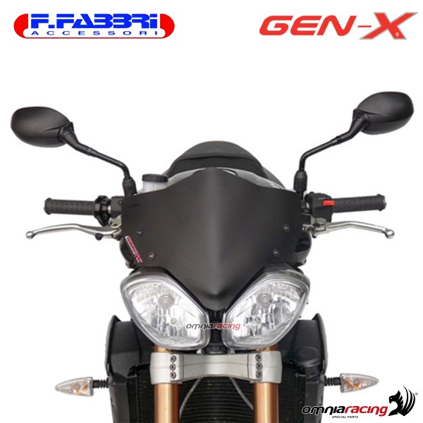 Cupolino nero bistinato opaco Fabbri GEN-X per Triumph Speed Triple/Street Triple 2011