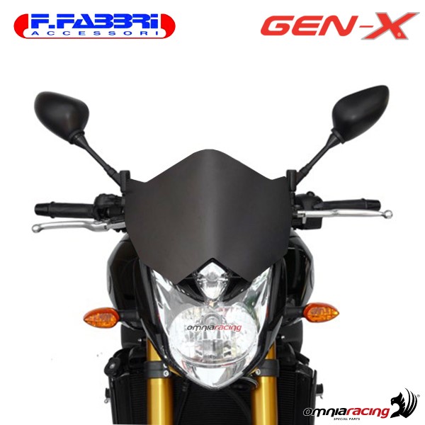 Fabbri GEN-X matt black bi-satin windshield for Yamaha FZ8 2010>2015