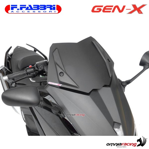 Cupolino nero bistinato opaco Fabbri GEN-X per Yamaha TMax 530 2012>2014