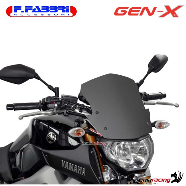 Fabbri GEN-X matt black bi-satin windshield for Yamaha MT09 2014>2016