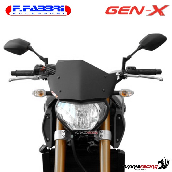 Fabbri GEN-X matt black bi-satin windshield for Yamaha MT09 2014>2016