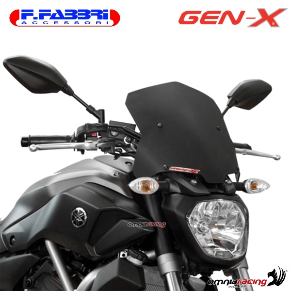 Fabbri GEN-X matt black bi-satin windshield for Yamaha MT07 2014>2017