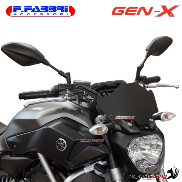 Fabbri GEN-X matt black bi-satin windshield for Yamaha MT07 2014>2017