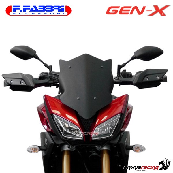 Fabbri GEN-X matt black bi-satin windshield for Yamaha MT09 Tracer 2015>2017