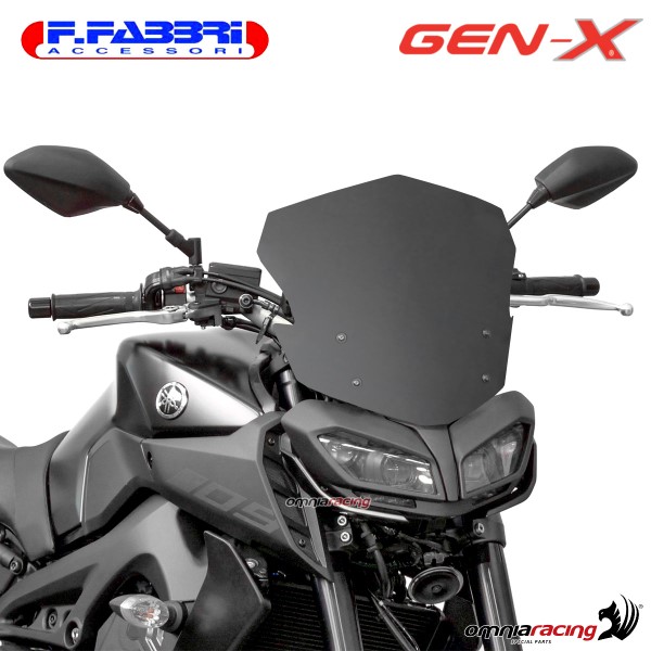 Fabbri GEN-X matt black bi-satin windshield for Yamaha MT09 2017