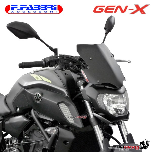 Fabbri GEN-X matt black bi-satin windshield for Yamaha MT07 2018