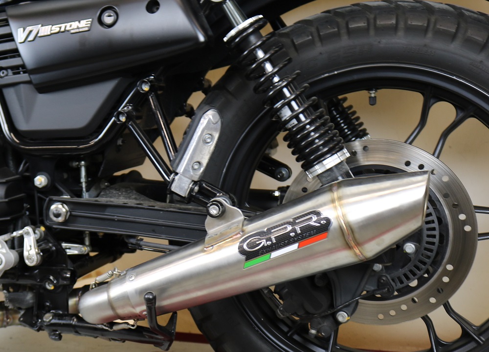 GPR complete exhaust racing satin steel Vintacone Moto Guzzi V7III Special-Stone-Carbon 2017-2018