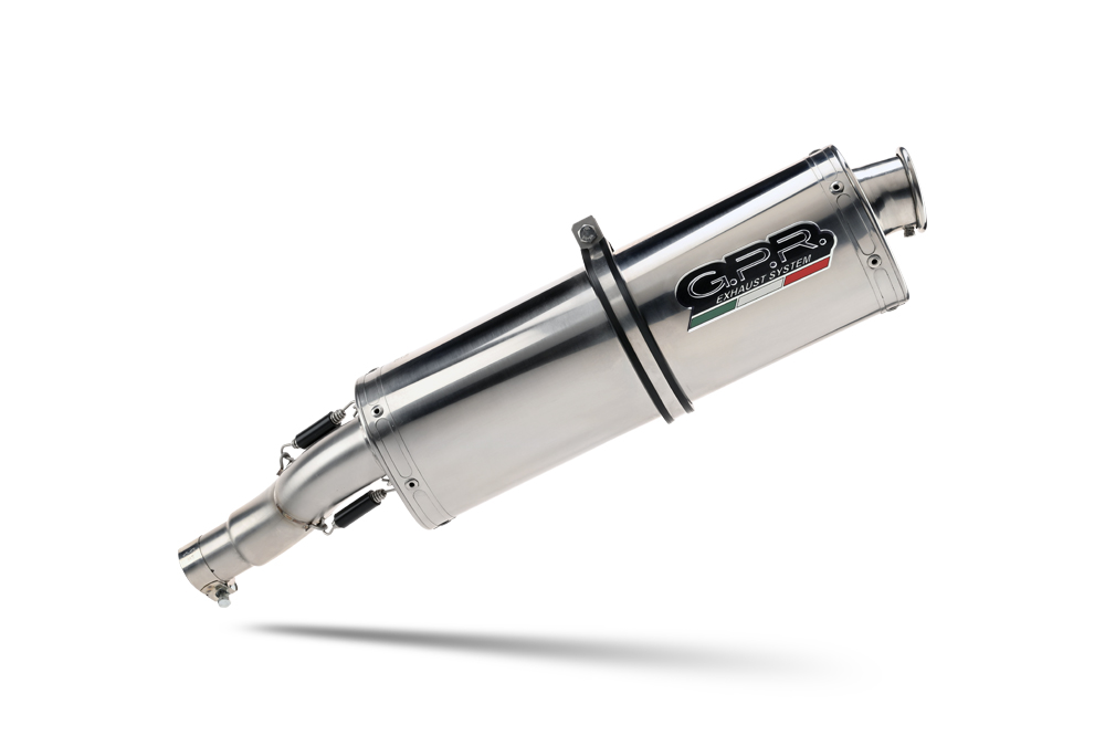 GPR exhaust approved polished steel Trioval Moto Guzzi Breva 1200 2007-2012