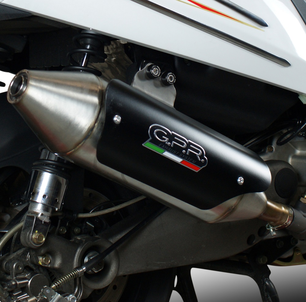 GPR exhaust approved satin steel Power Bomb Kymco Myroad 700 2012-2016