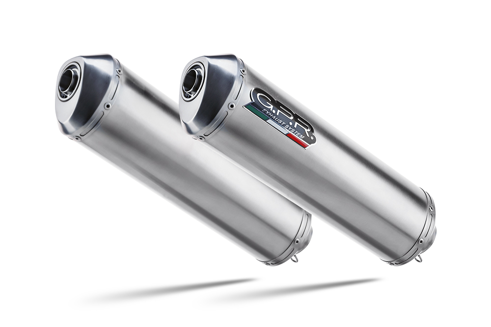Coppia scarichi GPR Satinox acciaio satinato omologato Suzuki V-Strom DL1000 2002-2013