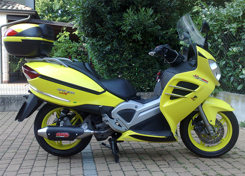 GPR exhaust approved polished steel Power Bomb Malaguti Spidermax 500 GT 2004-2011