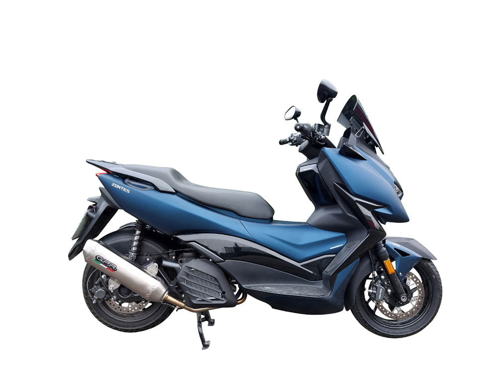 GPR complete exhaust approved Kat satin steel Pentaroad Zontes M125 2022-2024