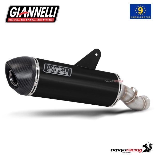 Giannelli Exhaust for Yamaha X-Max 400 2013>2016 silencer Maxi Oval in black aluminum street legal