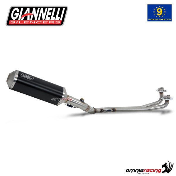 Impianto di scarico completo Giannelli per Yamaha T-Max 500 08>11 Ipersport alluminio nero omologato