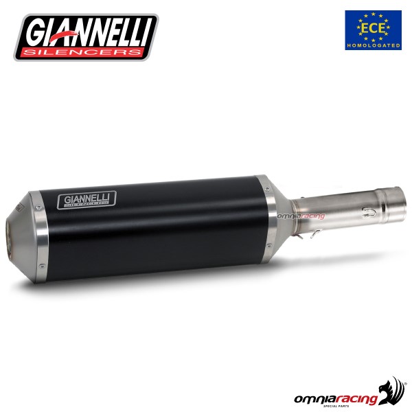 Giannelli Exhaust for Kymco AK550 2017>2020 silencer Ipersport in black aluminum street legal
