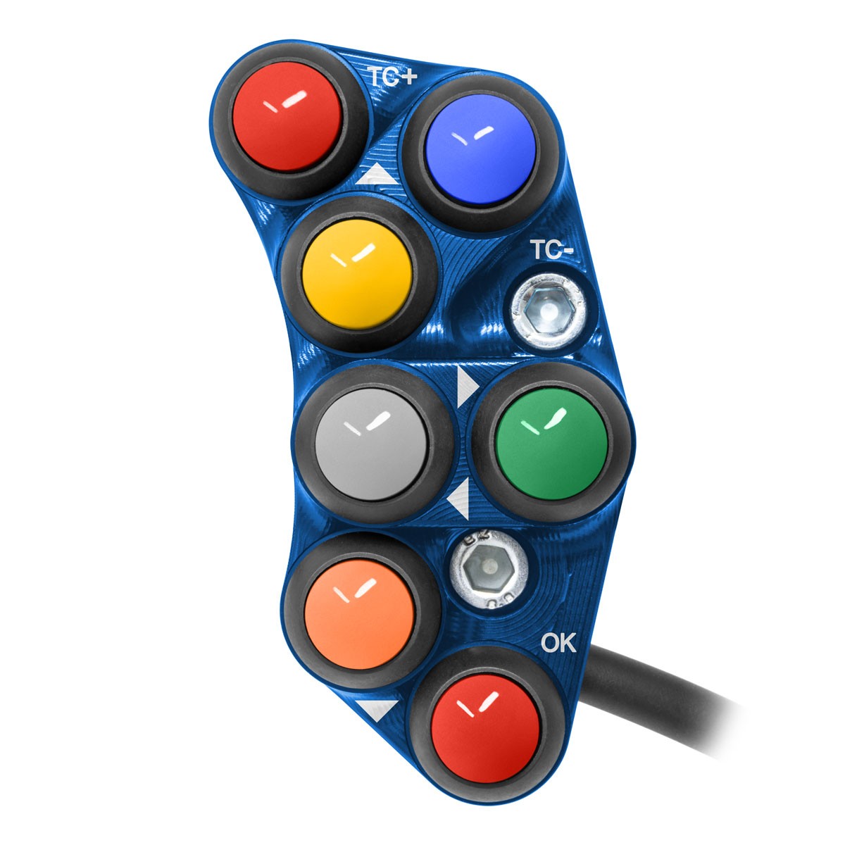 JetPrime Racing left handlebar switches 8 button in blue aluminum for Aprilia RSV4RR/Tuono RR 17>20