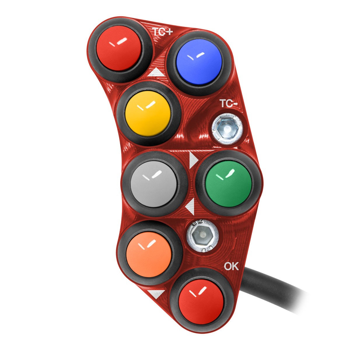 JetPrime Racing left handlebar switches 8 button red aluminum for Aprilia RSV4RR/Tuono/RF 2017>2020