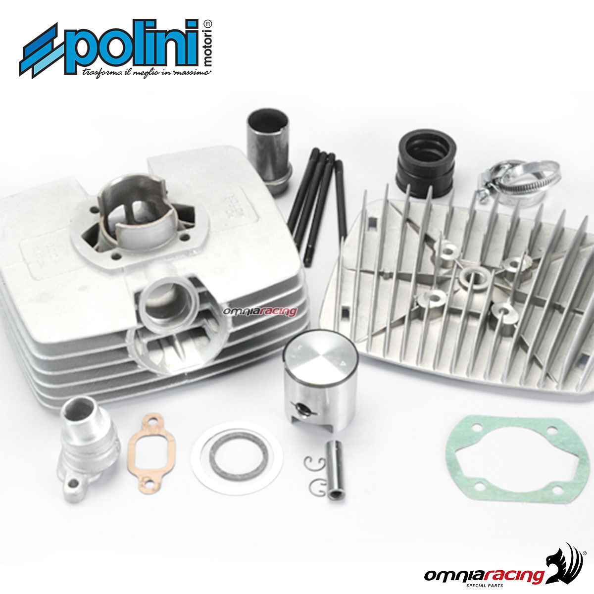 Kit gruppo termico Polini in alluminio 80cc per Minarelli 50 P4/P6 Corsa 42 2T