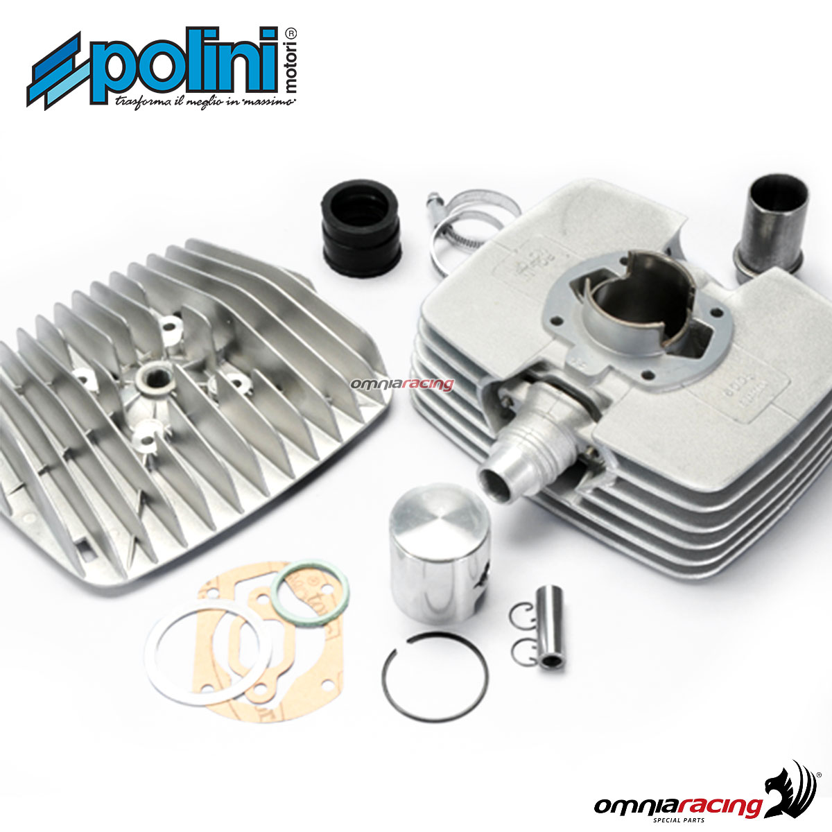 Kit gruppo termico Polini in alluminio 80cc per Sachs 50 5 marce Corsa 44 2T