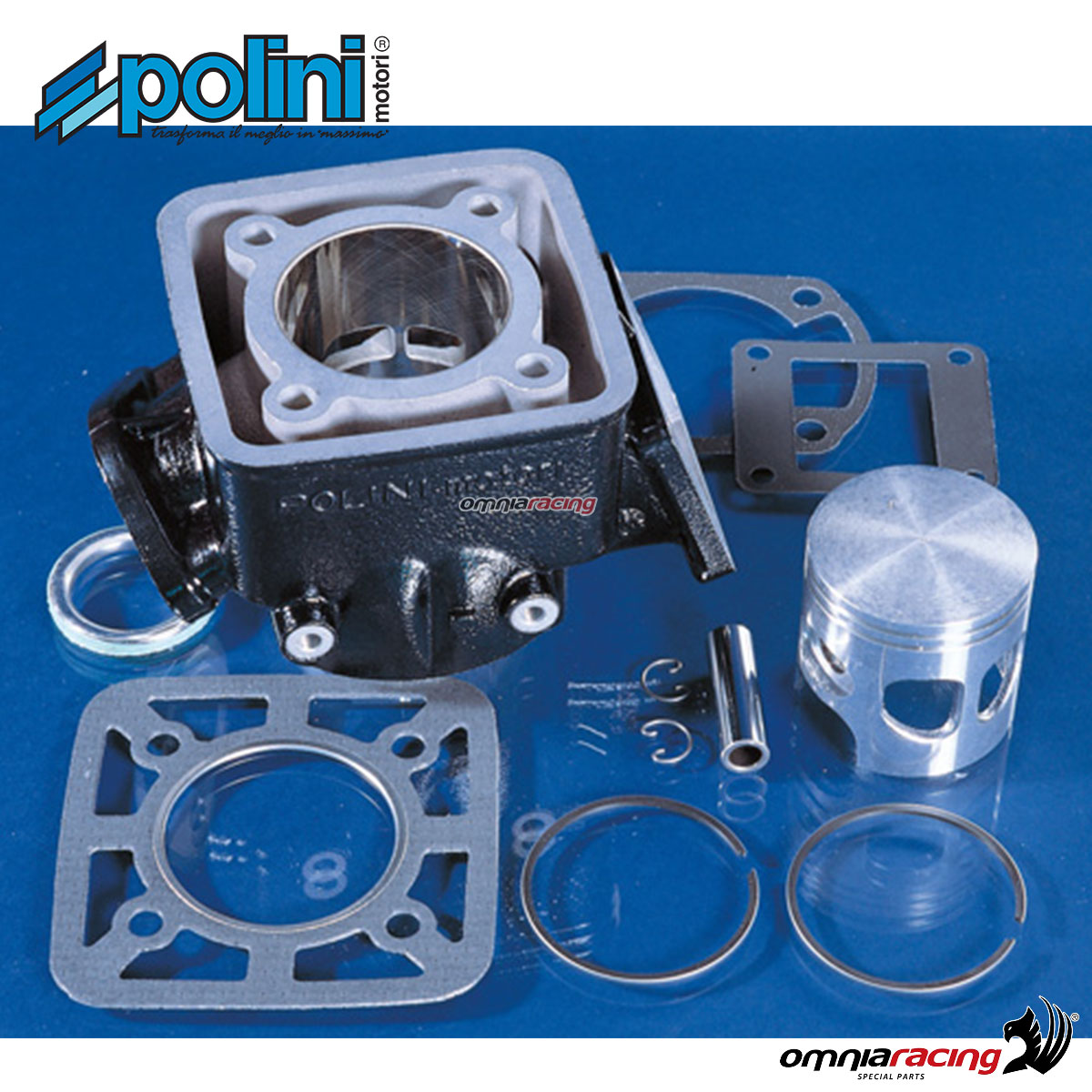 Kit gruppo termico Polini in alluminio 100cc per Yamaha DT80 2T