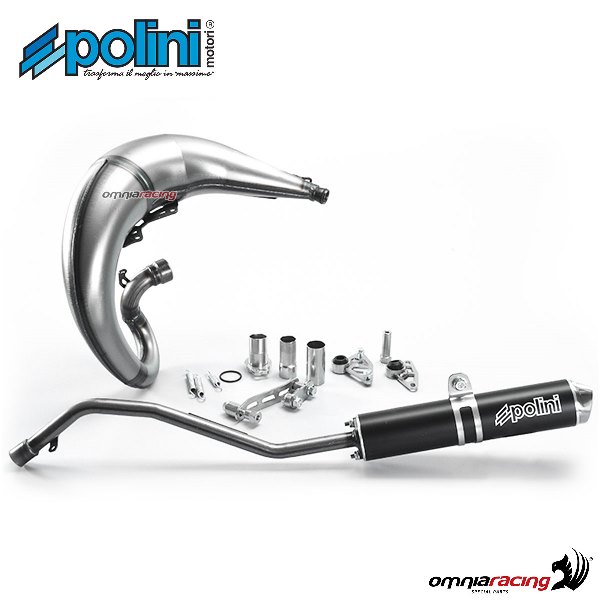 Polini marmitta alta/lato sinistro for race per Rieju MRT50/MRX Minarelli AM6 2T