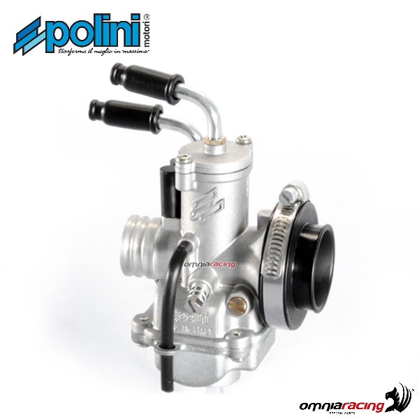 Carburatore Polini CP 17,5 filo con flangia e tubo 100 per Adly ATV50 2T raffreddato ad aria