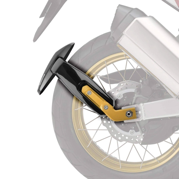 Pyramid Gloss Black + Gold Arm Rear Spray Guards Honda Africa Twin 1000 2016-2019