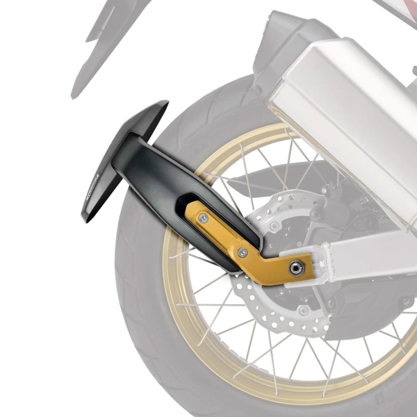 Pyramid Matte Black + Gold Arm Rear Spray Guards Honda Africa Twin 1000 Adventure Sports 2018-2019