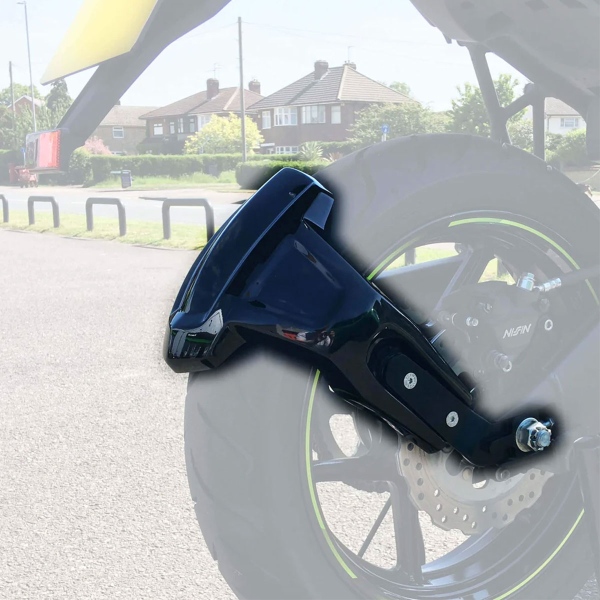 Pyramid Gloss Black Rear Spray Guards Kawasaki Versys 650 2006-2024