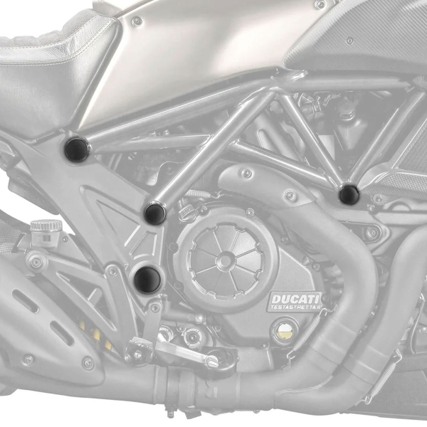 Pyramid Matte black frame and caps Ducati Diavel 2011-2024