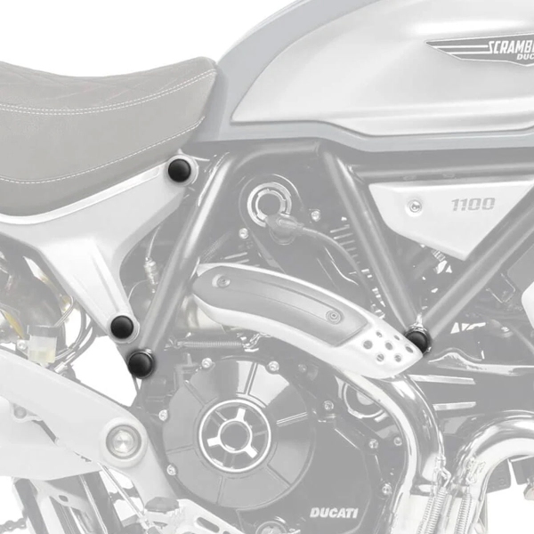 Pyramid Matte black frame and caps Ducati Scrambler 1100 2018-2024
