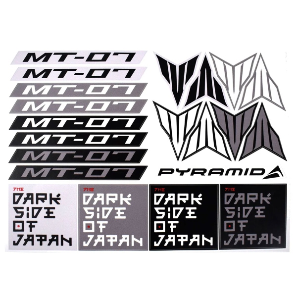 Adesivi set di 21 Nero/Grigio/Bianco Yamaha MT07