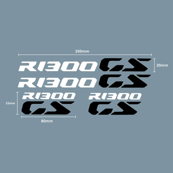 Adesivi set di 4 Bianco & Nero logo BMW R1300GS