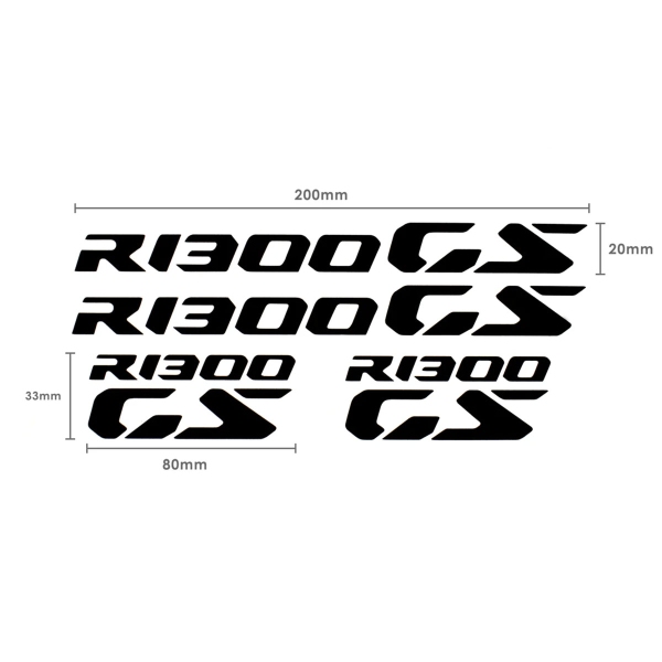 Adesivi set di 4 Nero logo BMW R1300GS