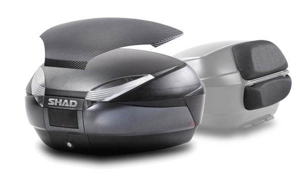Shad SH48 Top Case dark grey 48 liters with backrest and carbon look cover