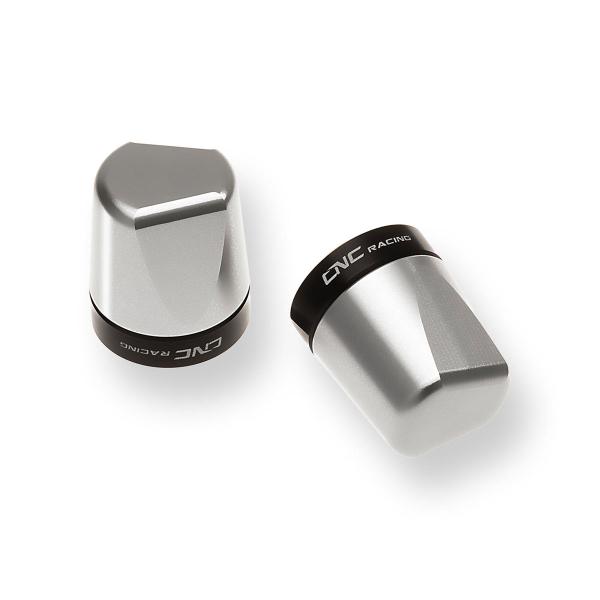 Coppia contrappesi manubrio Look argento CNC Racing universali