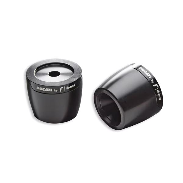 Pair of Rizoma handlebar ends black counterweights for Ducati