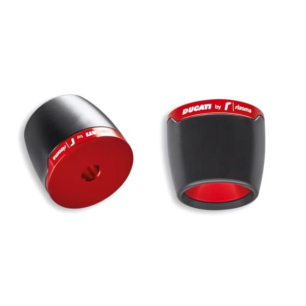 Pair of Rizoma handlebar ends red counterweights for Ducati
