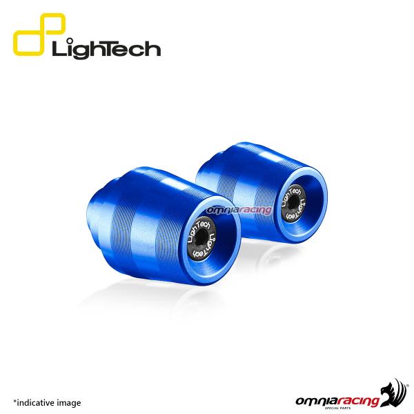 Lightech coppia terminali manubrio contrappesi colore blu