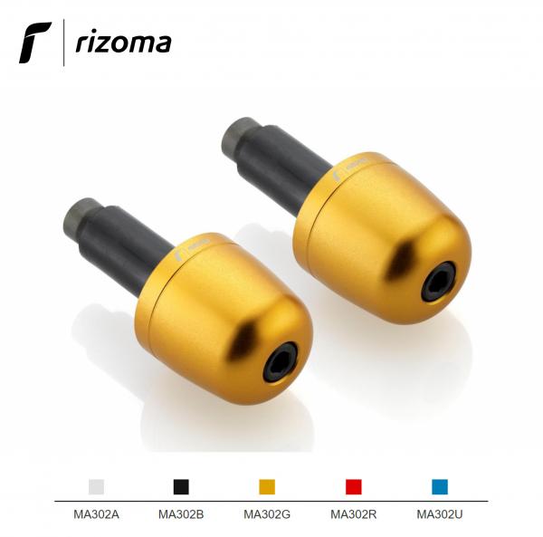 Rizoma pair of handlebar bar-end caps universal for motorcycles gold color