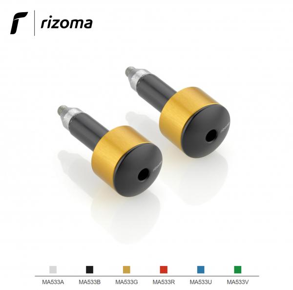 Coppia di terminali manubrio Rizoma contrappesi universali per moto colore oro
