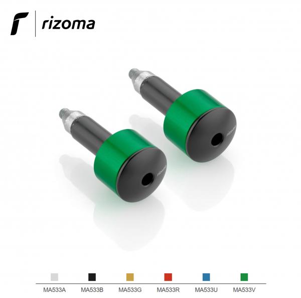 Coppia di terminali manubrio Rizoma contrappesi universali per moto colore verde