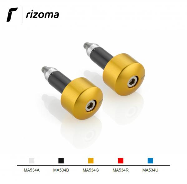 Rizoma pair of handlebar bar-end caps universal for motorcycles gold color