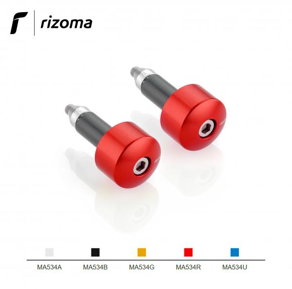 Coppia di terminali manubrio Rizoma contrappesi universali per moto colore rosso