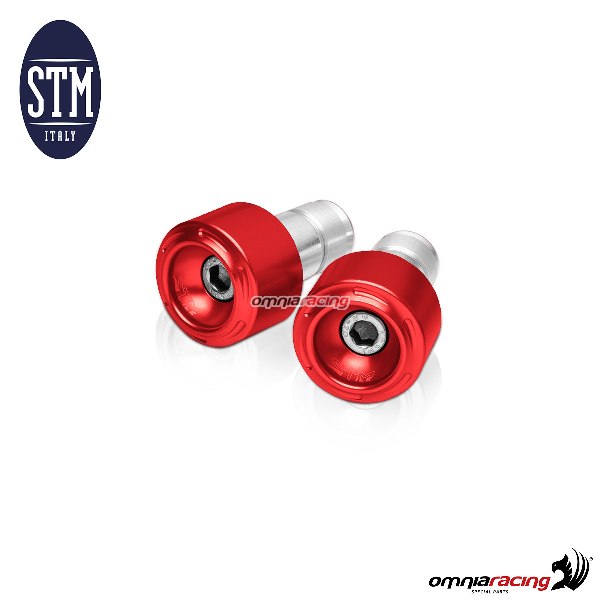 Bar end STM 2 pcs M8x20 big red color for Kawasaki