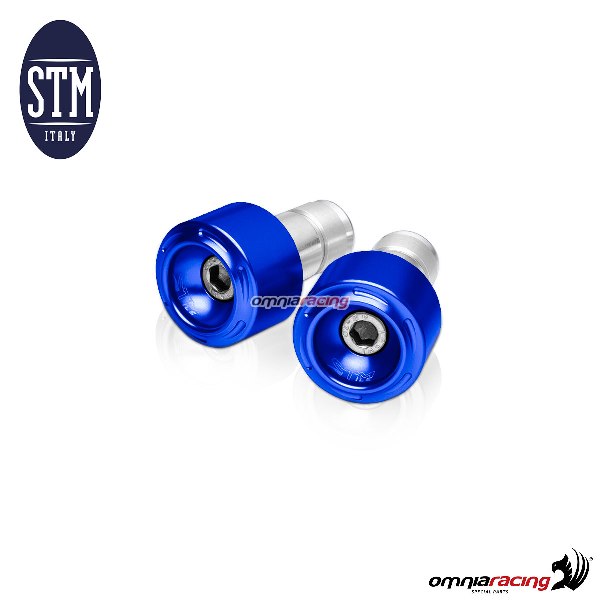 Bar end STM with expander diameter 14mm big blue color universal