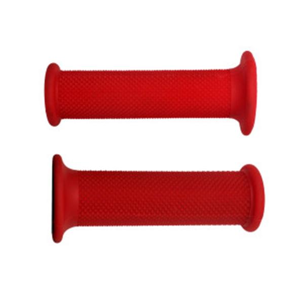 Pair of semi-rigid Accossato red racing grips with holes
