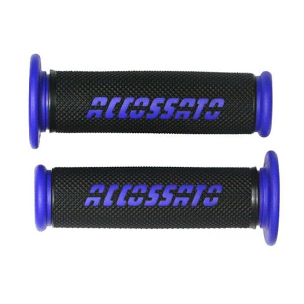 Coppia manopole in gomma termoplastica blu racing Accossato non forate