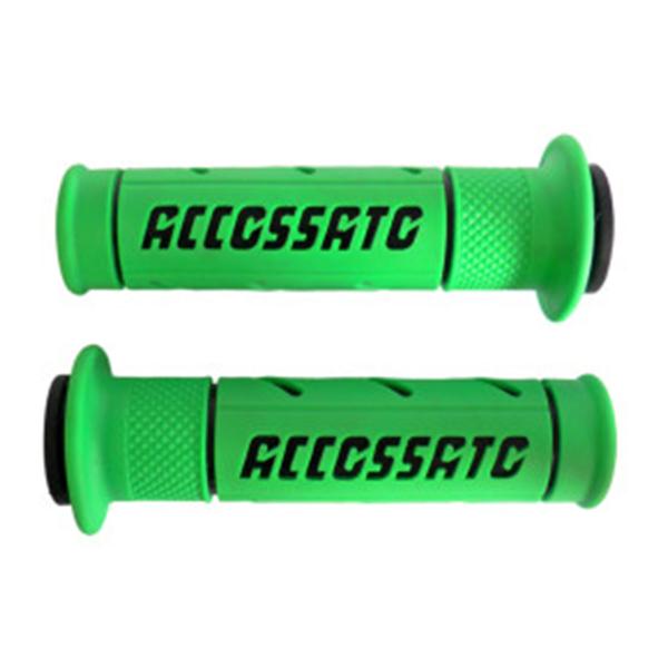 Coppia manopole in gomma bicomponente verde Accossato fora telogo nere